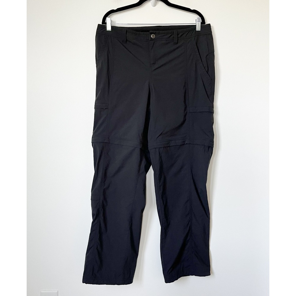 Royal Robbins Zip N Go Convertible Pants Womens 14 Black Outdoor Hiking Travel